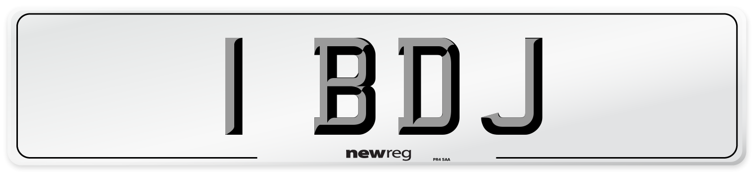 1 BDJ Number Plate from New Reg